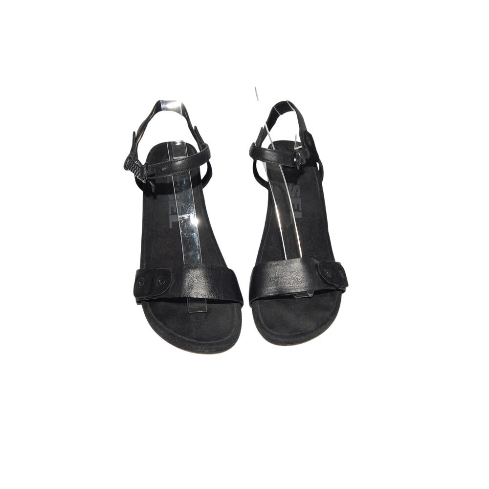 Disel Women Black Leather Suede Women Sandal Size 8.5 AS IS